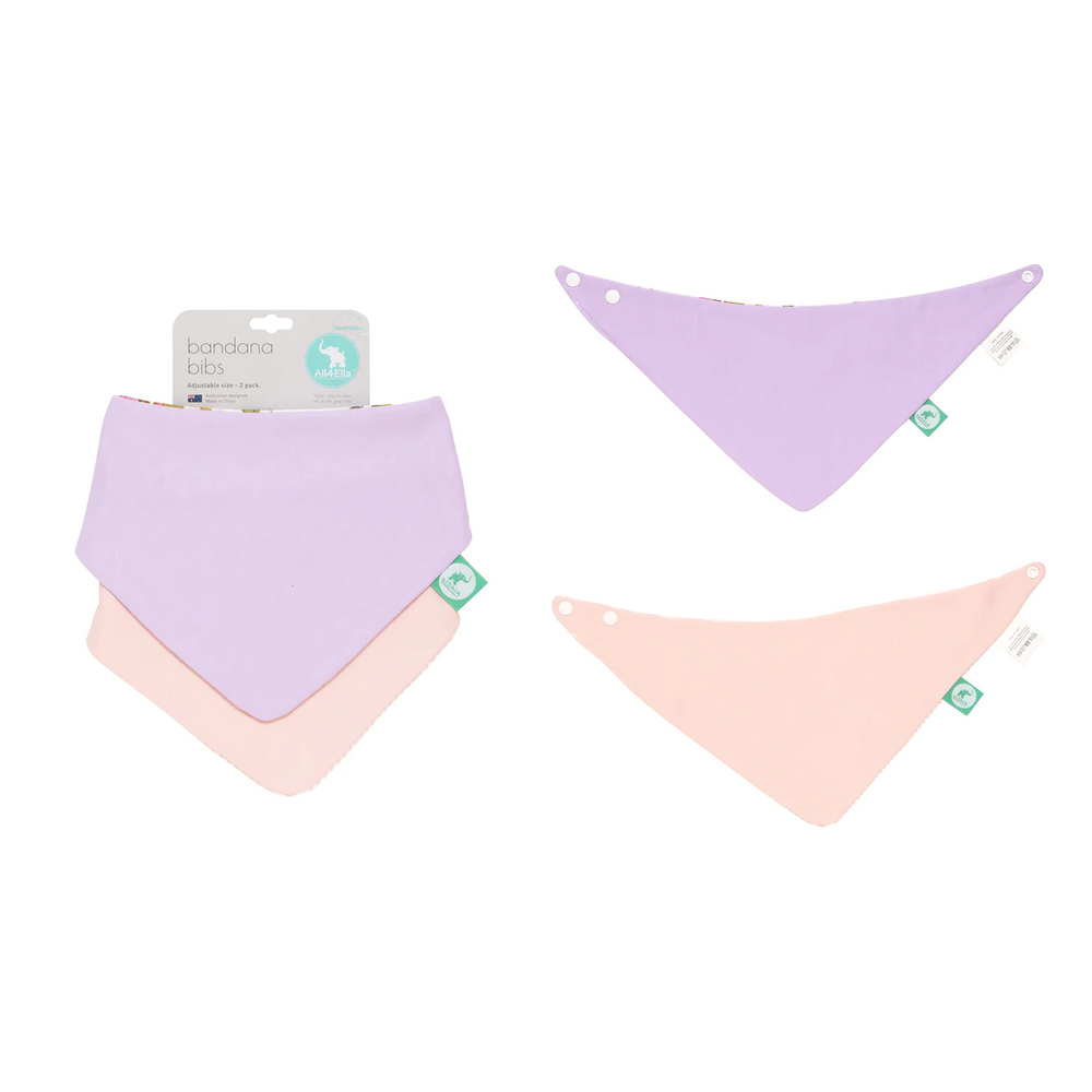 All4Ella Bandana Bibs 2pk - Rose