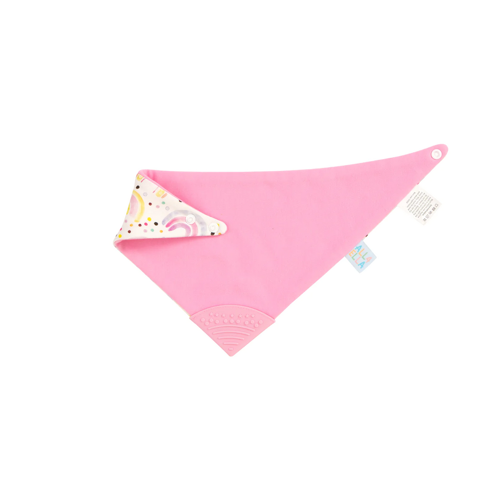 All4Ella Reversible Teether Bib - Watercolour Rainbow