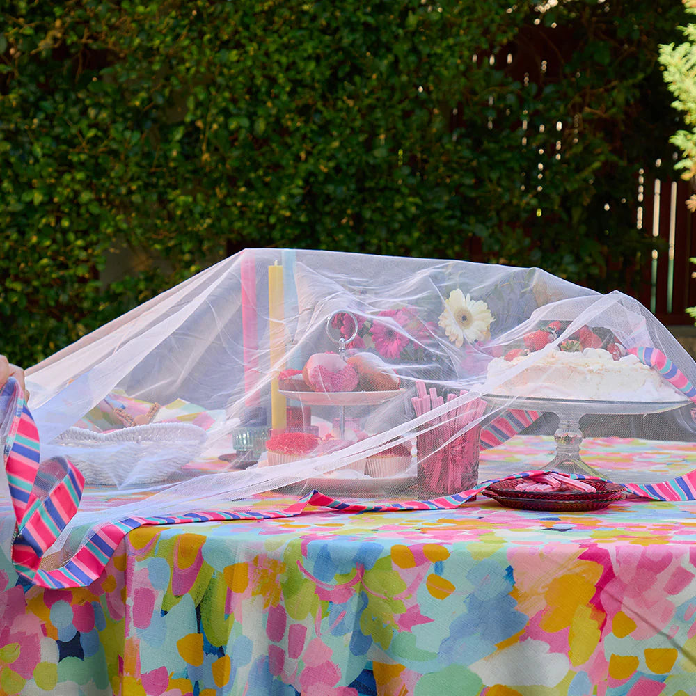 Buzz Off Food Cover - Holiday Stripe - Small