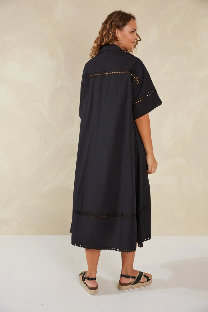 Adelfia Shirt Dress - Domino