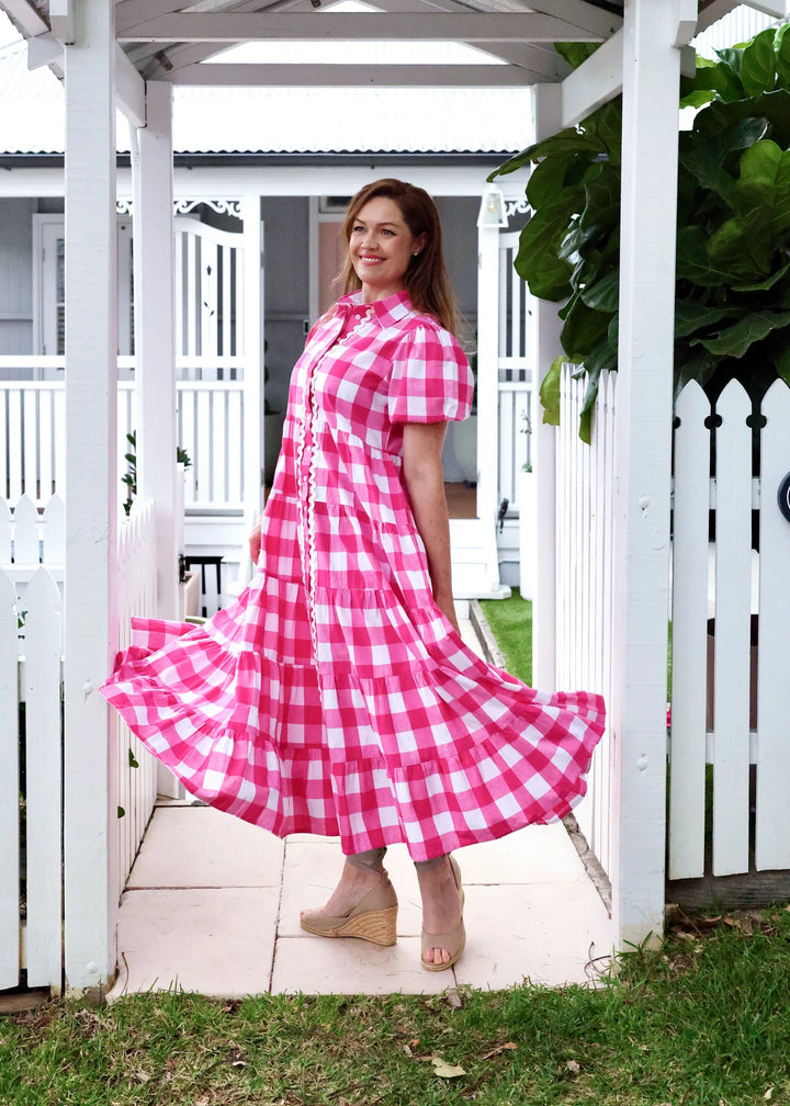 Alice Dress- Pink & White Gingham