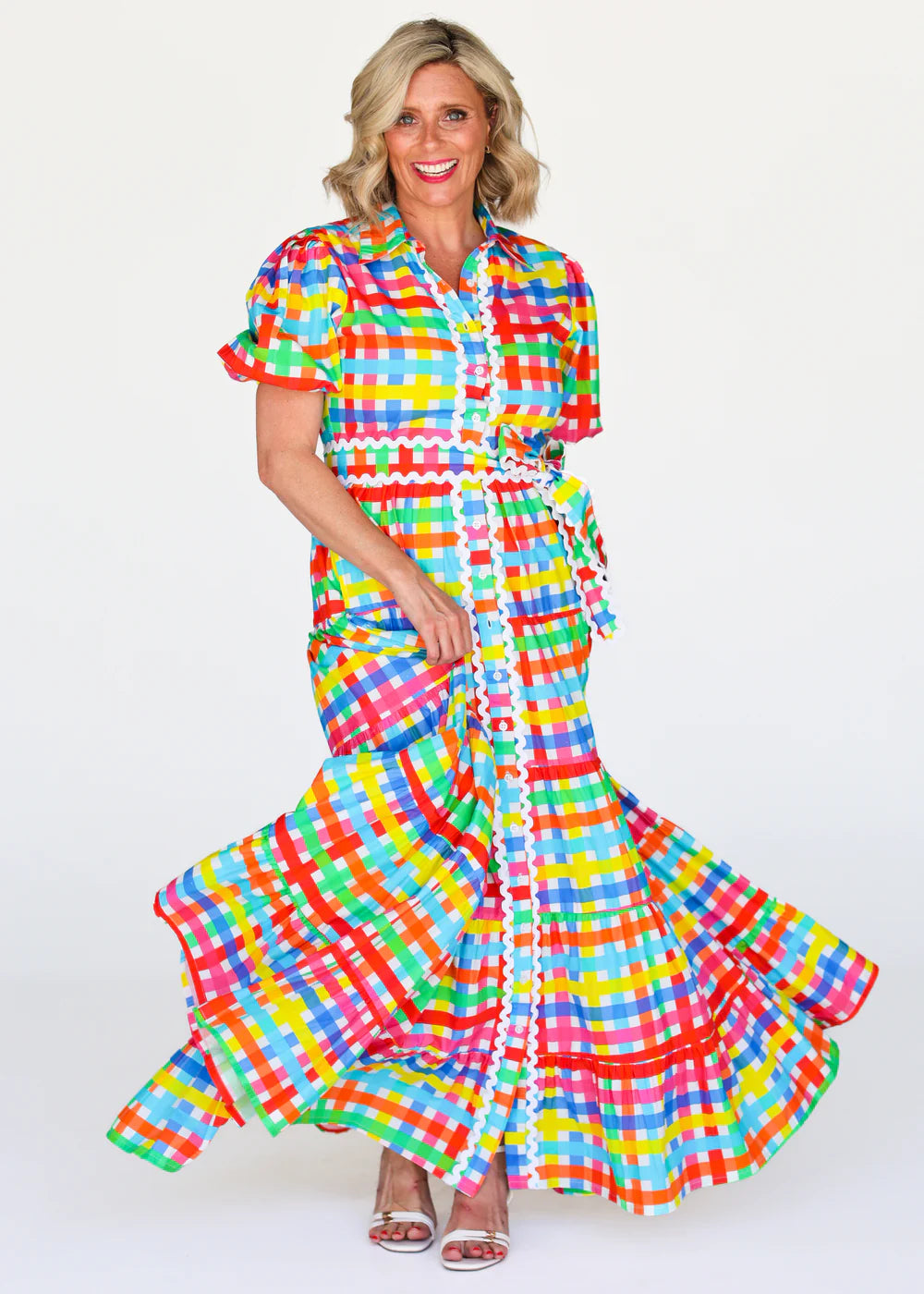 Alice Dress - Neon Gingham