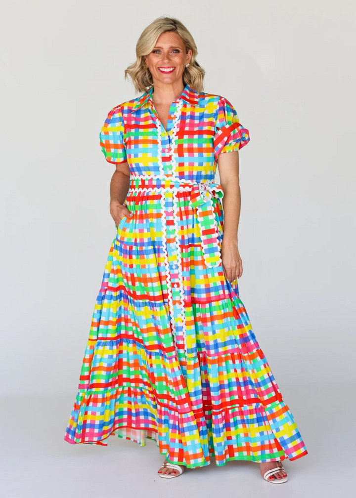 Alice Dress - Neon Gingham