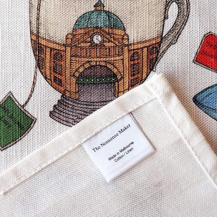 Aussie Teacups - Art Tea Towel