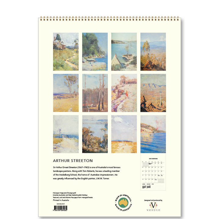 2026  Medium Calendar-Arthur Streeton-Australian Artist
