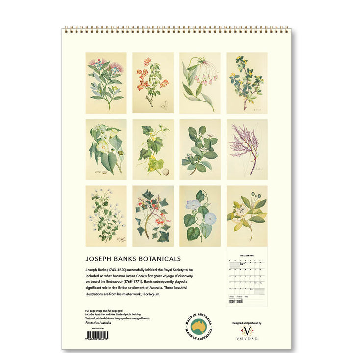 2026  Medium Calendar-Joseph Banks Botanicals-HMS Endeavour