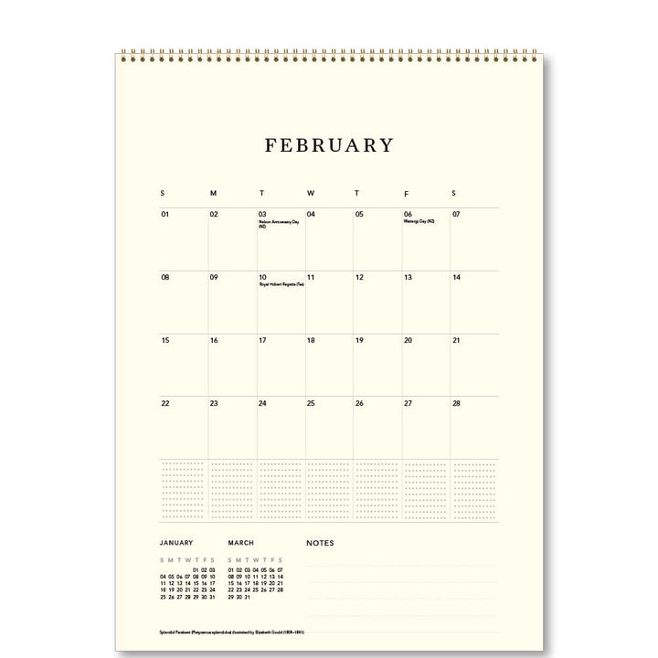 2026  Medium Calendar-Australian Birds-John Gould