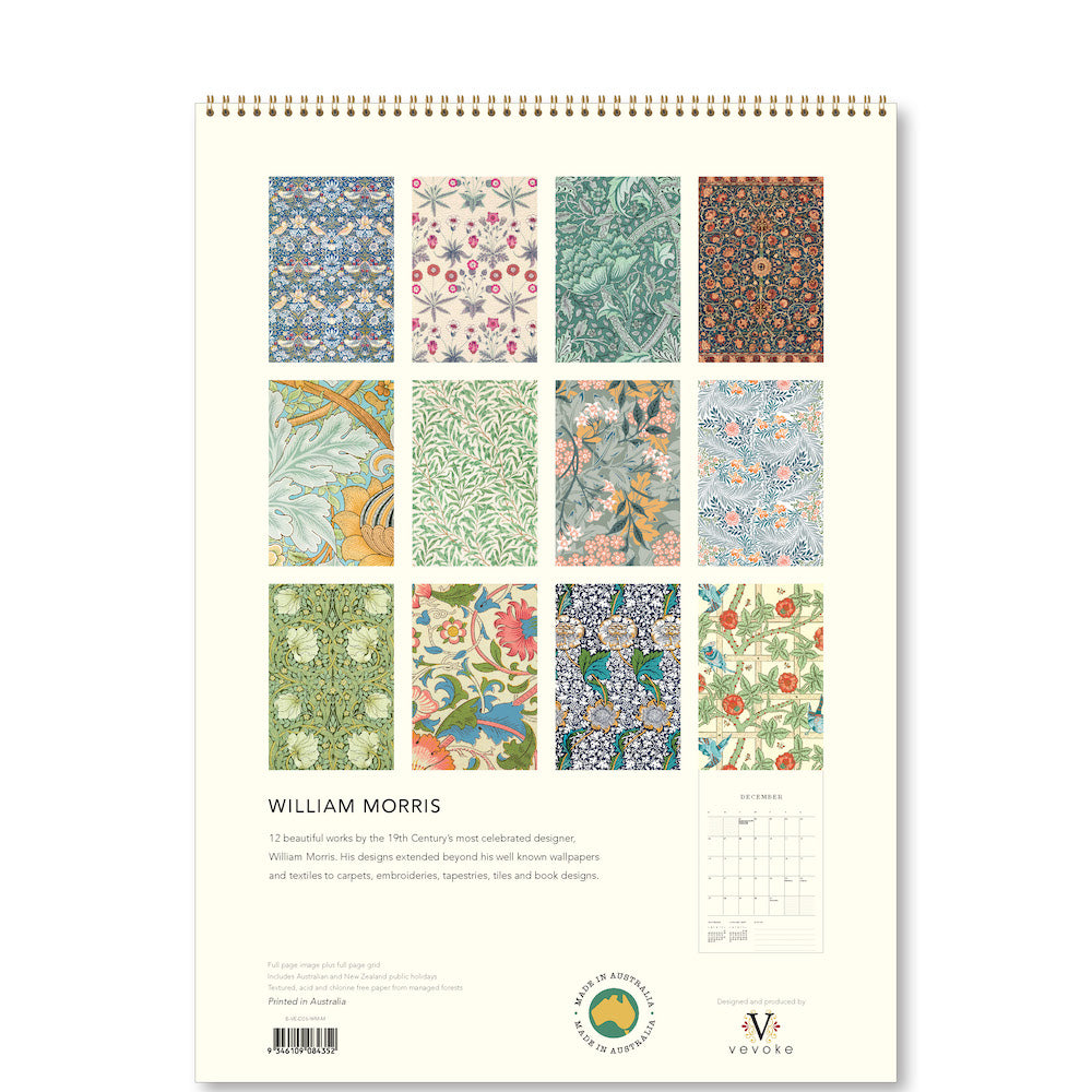2026  Medium Calendar-William Morris