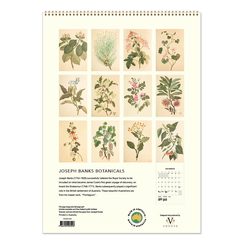 2027 Medium Calendar-Joseph Banks Botanicals-HMS Endeavour