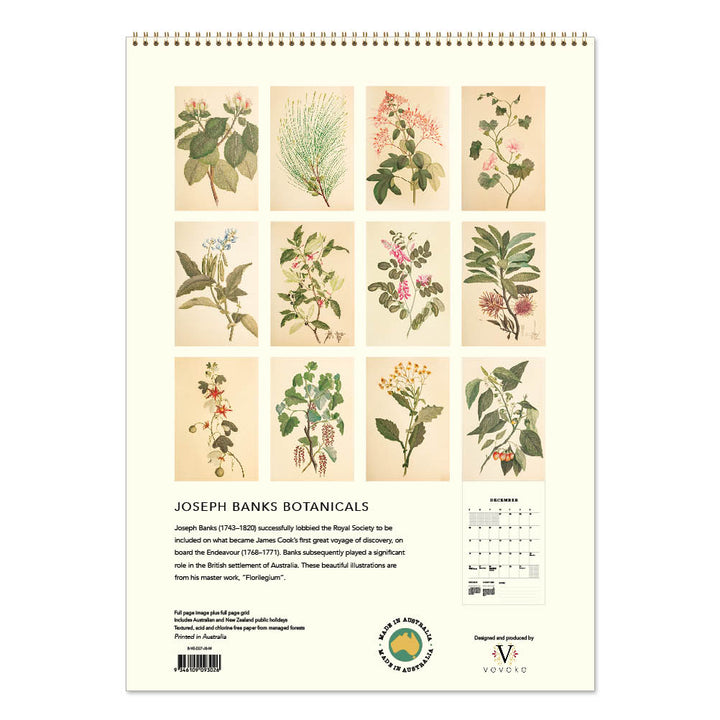 2027 Medium Calendar-Joseph Banks Botanicals-HMS Endeavour
