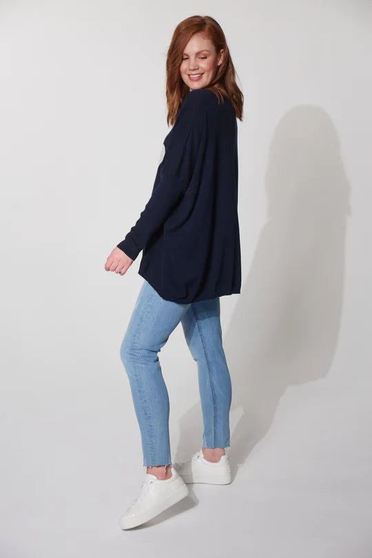 Boden Heart Jumper - Midnight - One Size