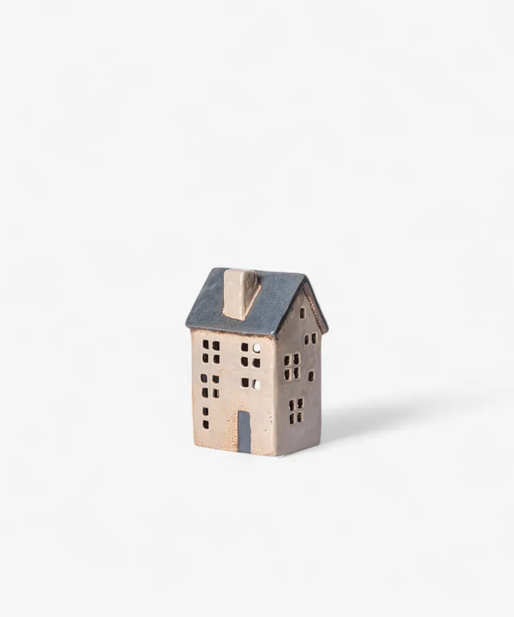 Saint Malo Tea Light House Blue Roof