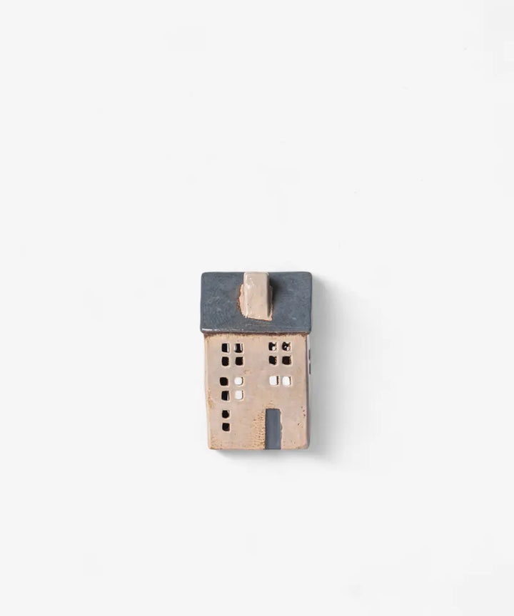 Saint Malo Tea Light House Blue Roof