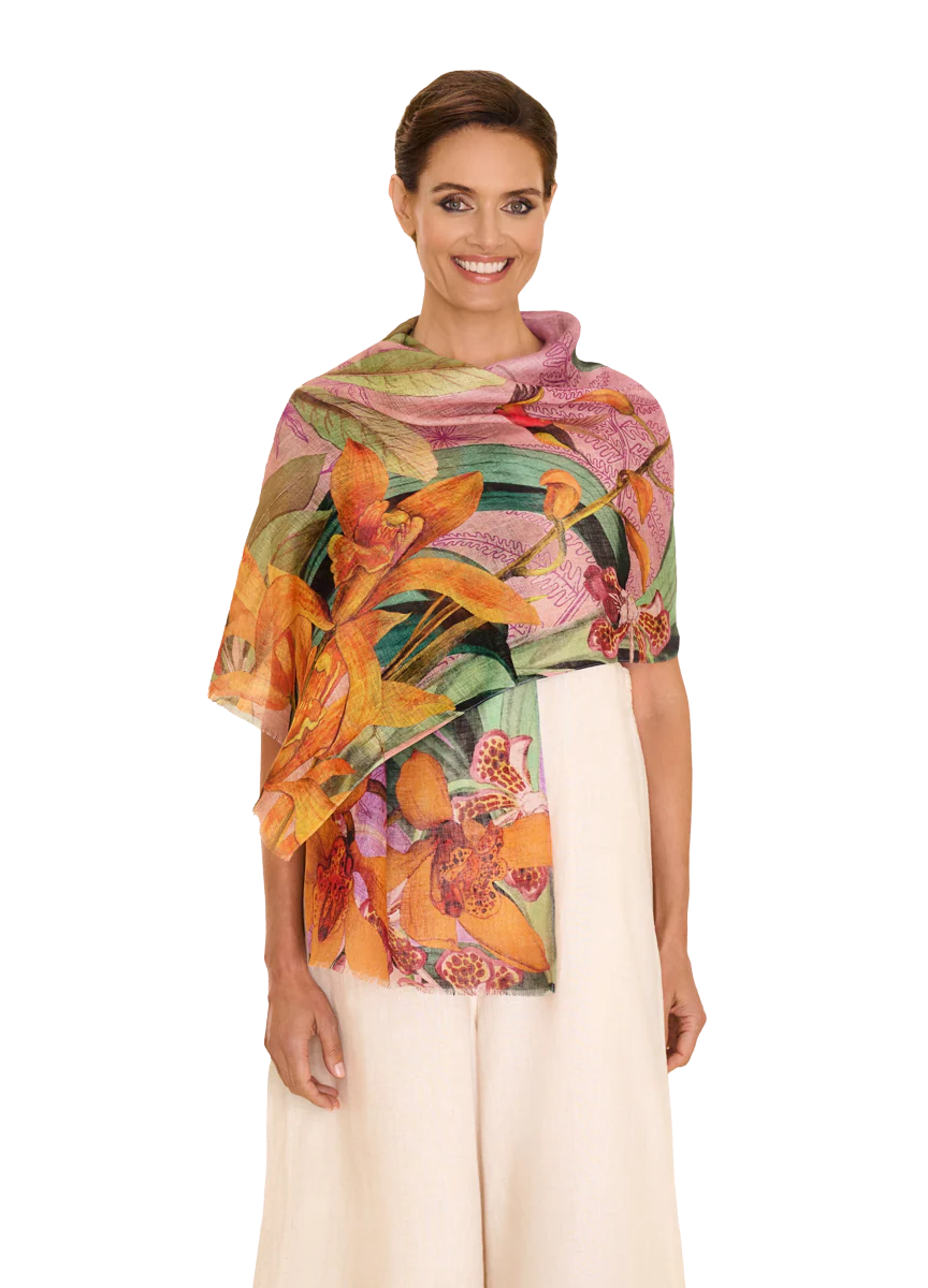 Botany Bliss Linen/Cotton Mix Scarf - Lavender