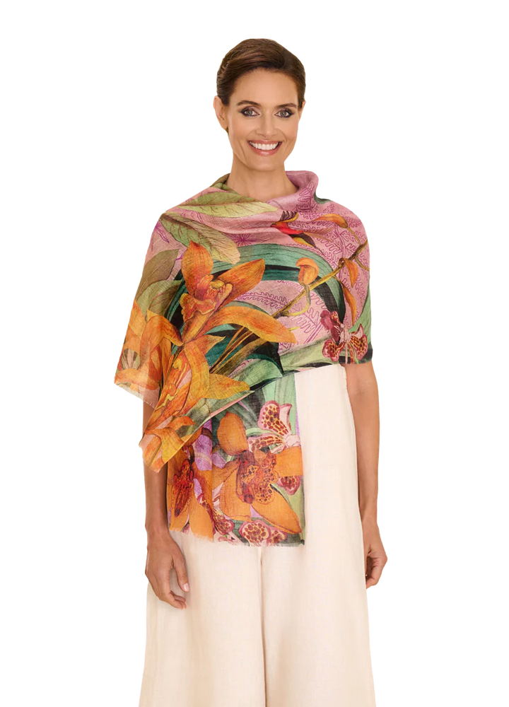 Botany Bliss Linen/Cotton Mix Scarf - Lavender