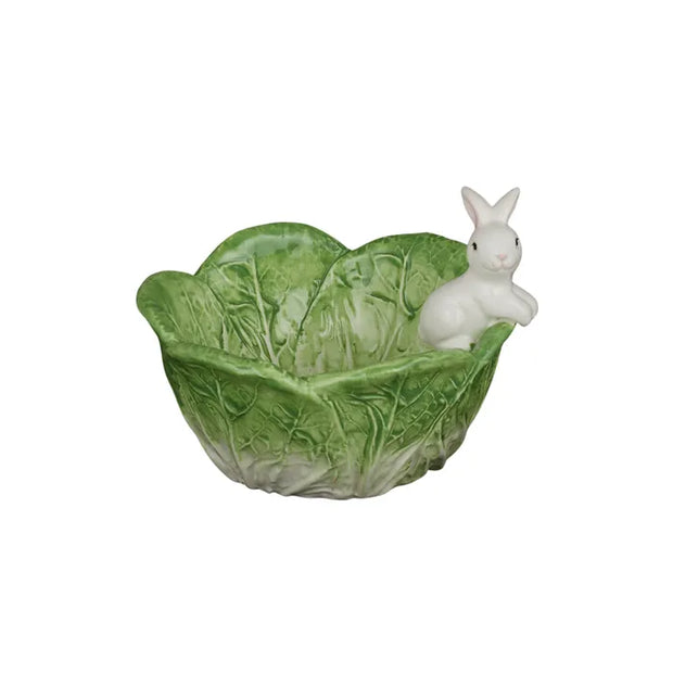 Bunny & Cabbage Ceramic Dish