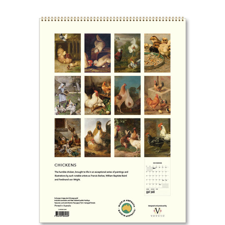 2026  Medium Calendar-Chickens