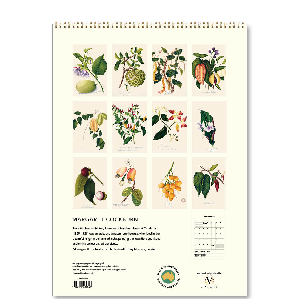 2026  Medium Calendar-Margaret Cockburn-Food Plants