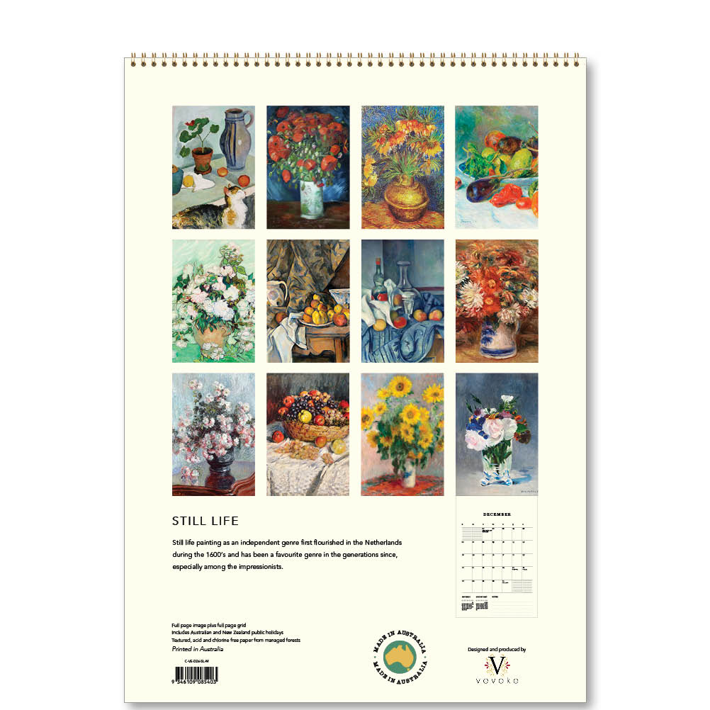 2026 Medium Calendar-Still Life