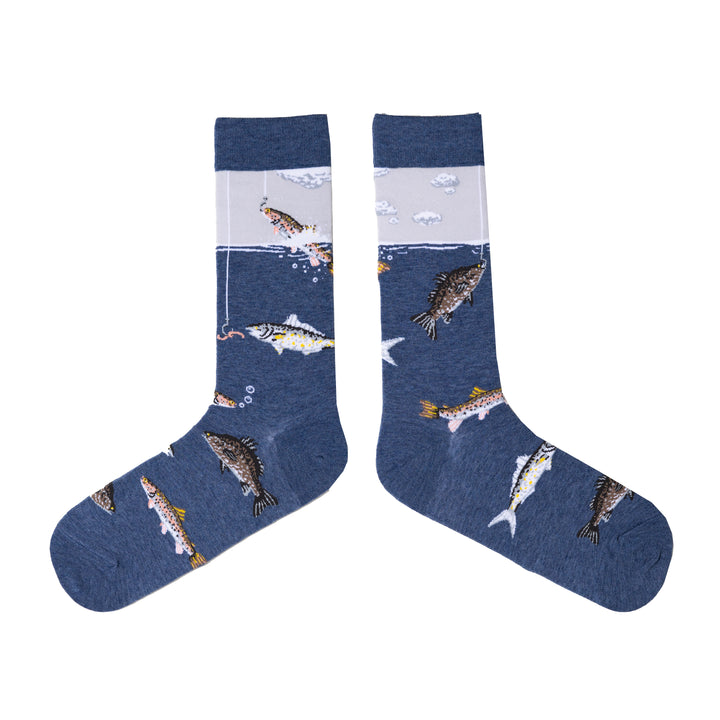 Fishing Hooks - "Playing Hooky" Mens Socks