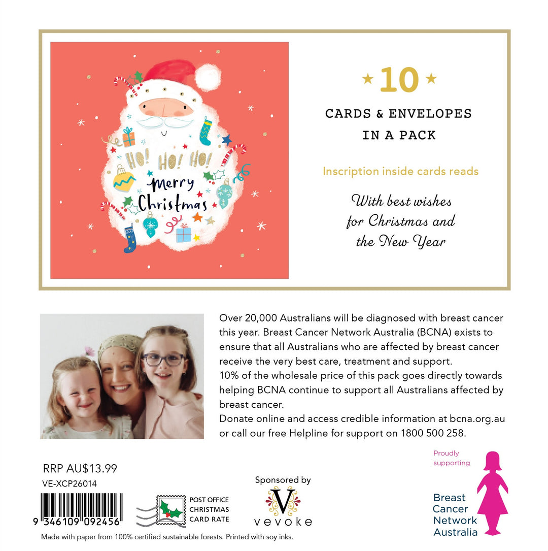 Christmas Card Wallet-BCNA-Ho Ho Ho Santa