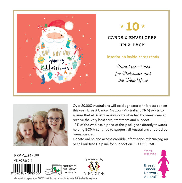 Christmas Card Wallet-BCNA-Ho Ho Ho Santa