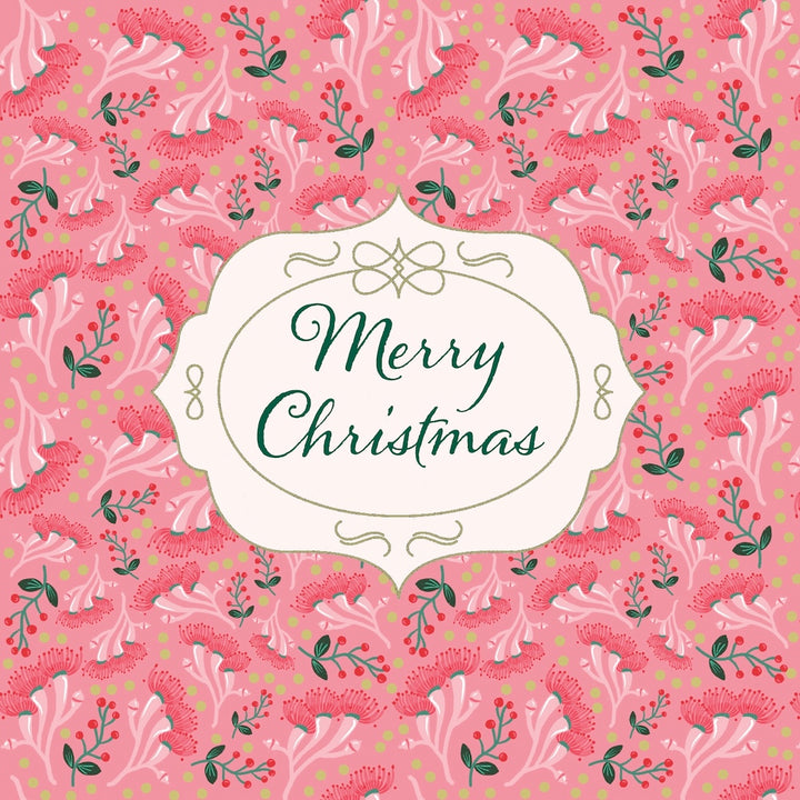 Christmas Card Wallet-BCNA-Vintage Pink Christmas