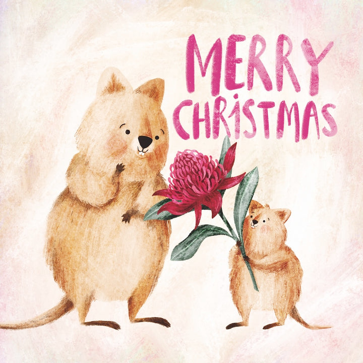 Christmas Card Wallet-CMRI-Quokka Christmas Present