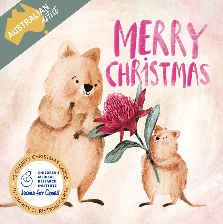 Christmas Card Wallet-CMRI-Quokka Christmas Present