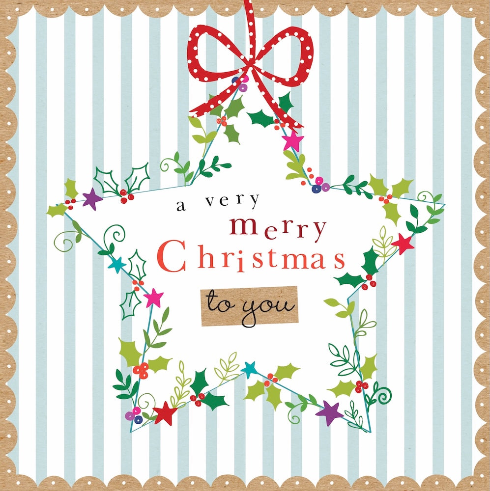 Christmas Card Wallet-RSPCA-Star Wreath