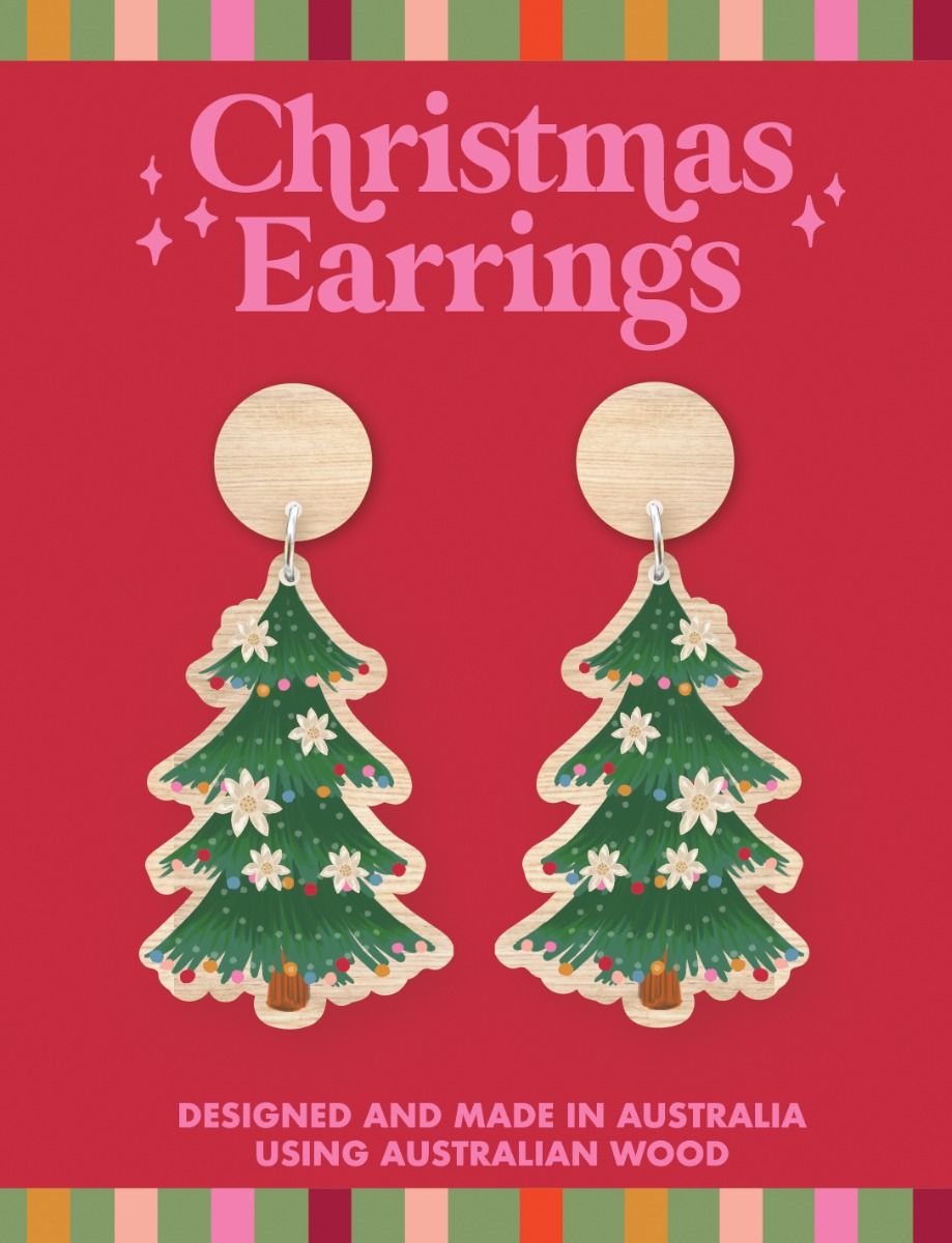 Christmas Wooden Earrings - Christie Williams
