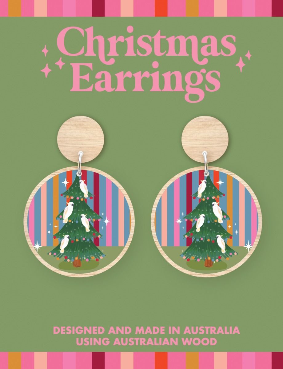 Christmas Wooden Earrings - Christie Williams