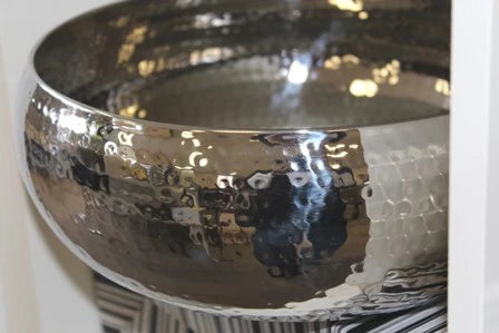 Hammered Stainless Steel Bowl 28cm