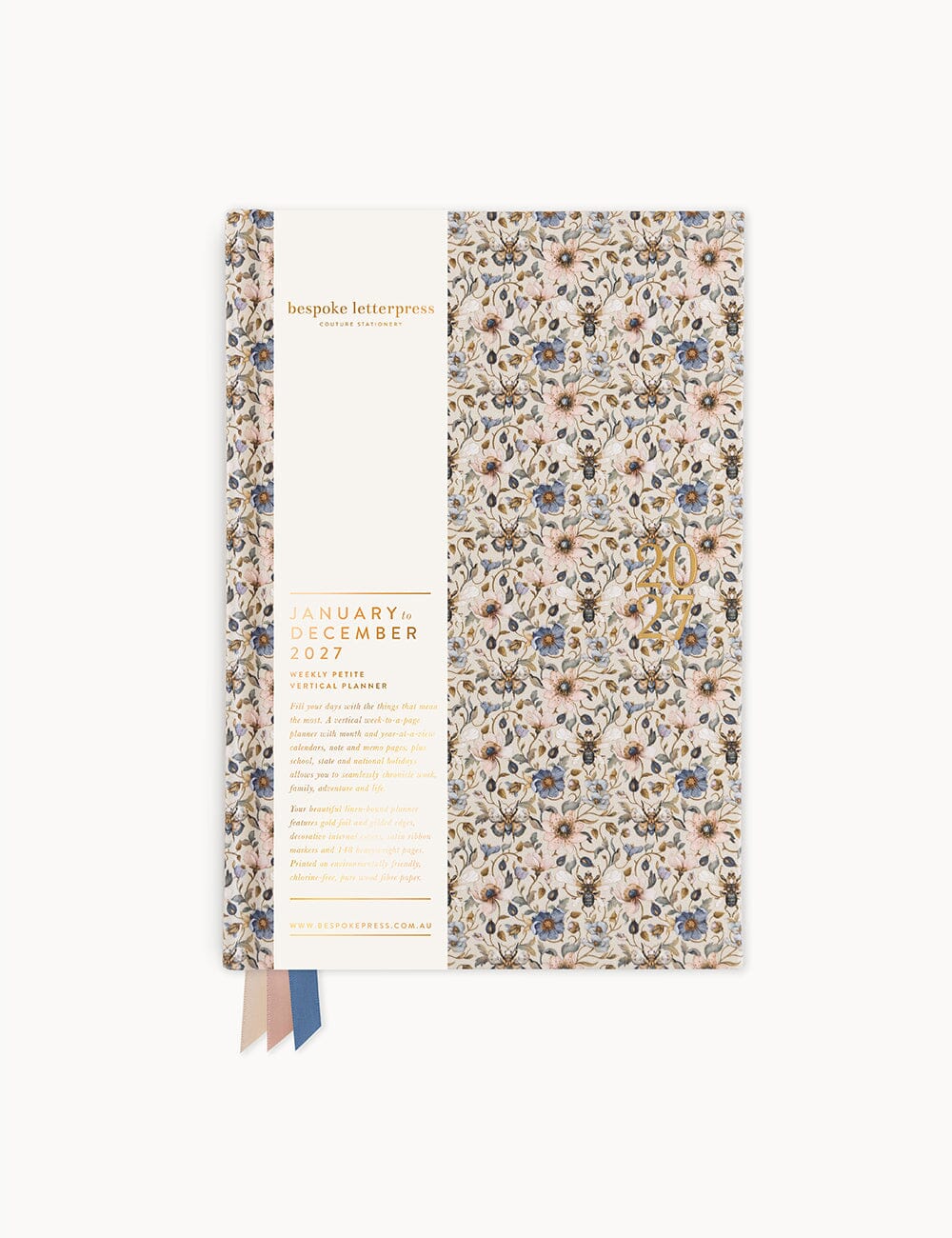 2027 Petite Vertical Planner - Duchess Blooms