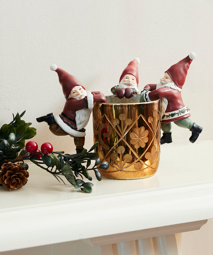 Vintage Pot Hanging Santas - Set of 3