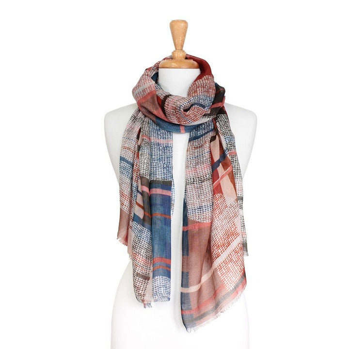 Retro Abstract Stripe Micromodal Scarf