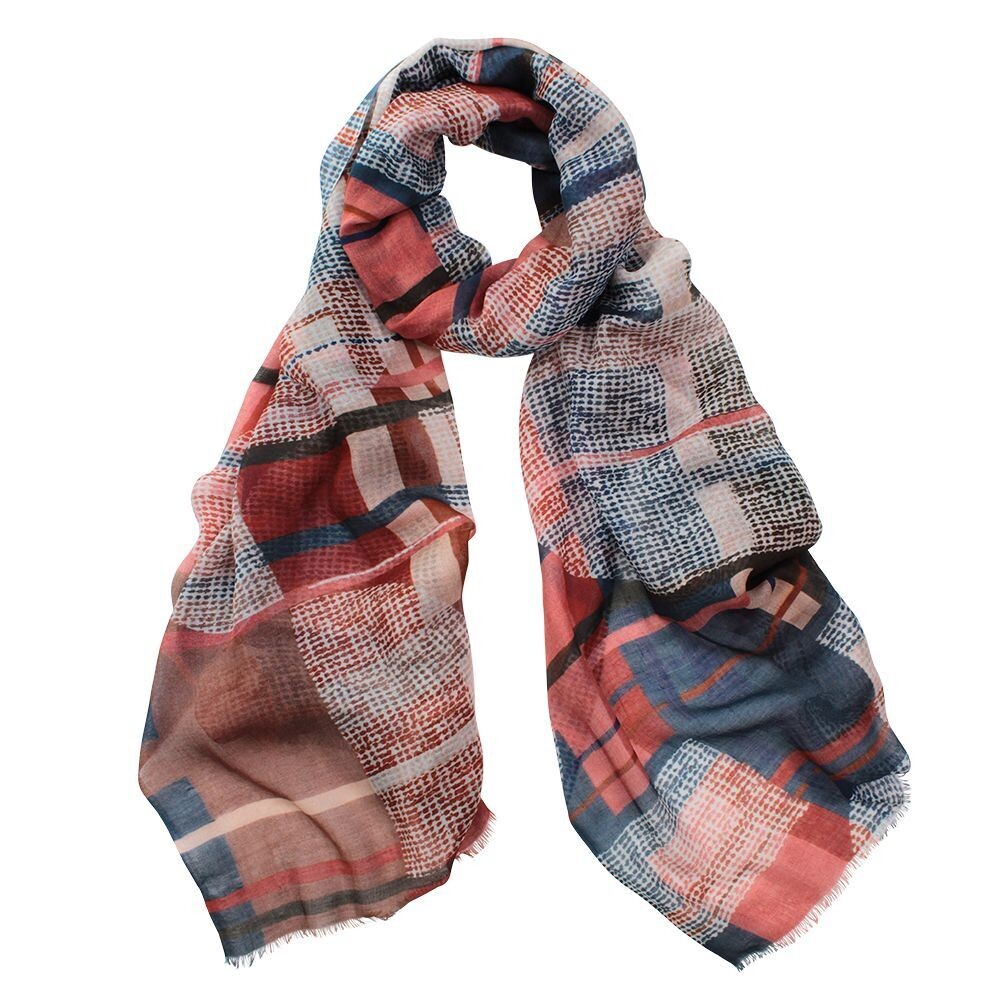 Retro Abstract Stripe Micromodal Scarf
