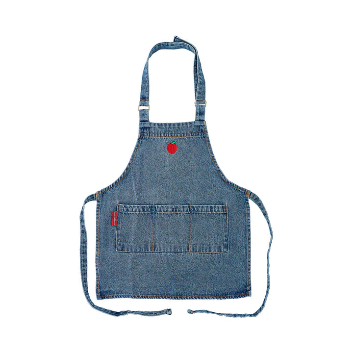 Denim Apron Kids - Apple Embroidery