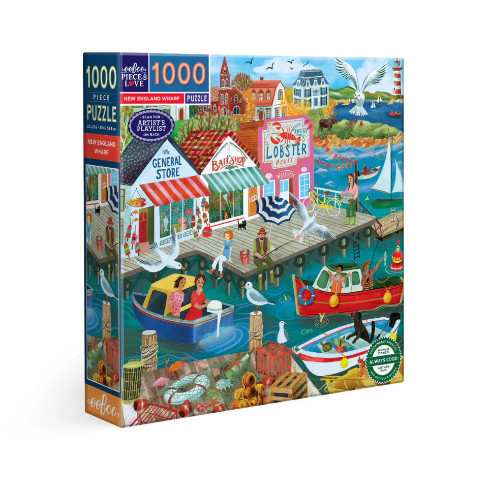 eeBoo 1000 Pc Puzzle - New England Wharf