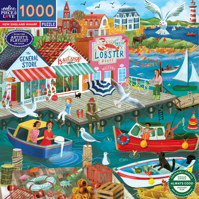 eeBoo 1000 Pc Puzzle - New England Wharf