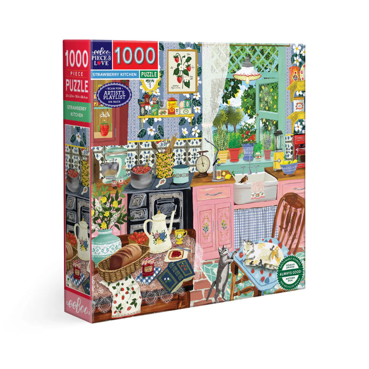 eeBoo 1000 Pc Puzzle - Strawberry Kitchen