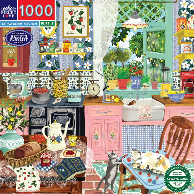 eeBoo 1000 Pc Puzzle - Strawberry Kitchen