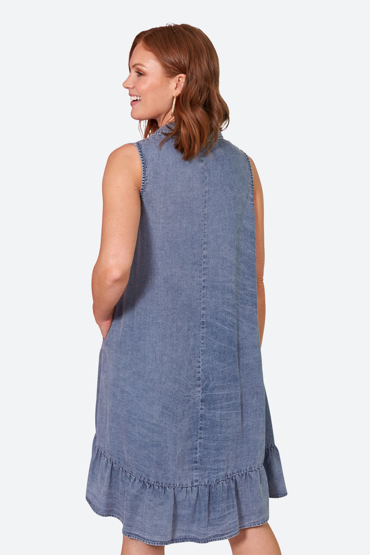 Eb & Ive Elan Sleeveless Dress - Denim