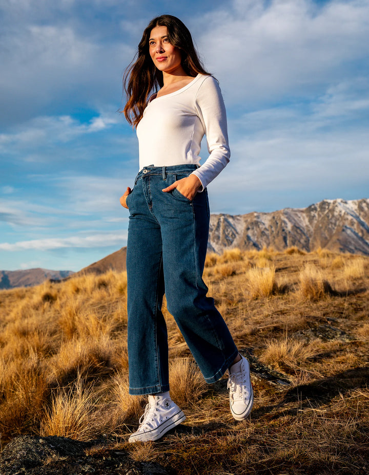 Izzy Wide Leg Jean -Dark Blue