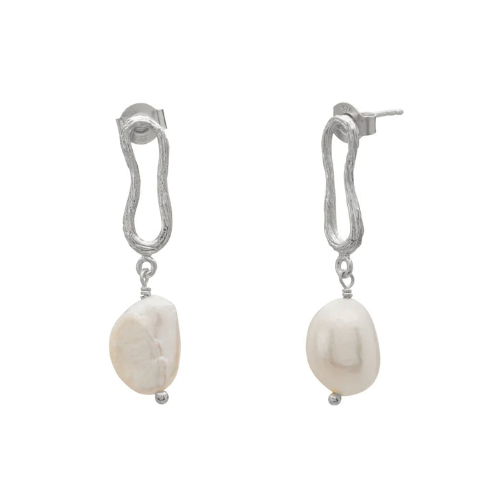Eterna Baroque Pearl Earrings in Sterling Silver