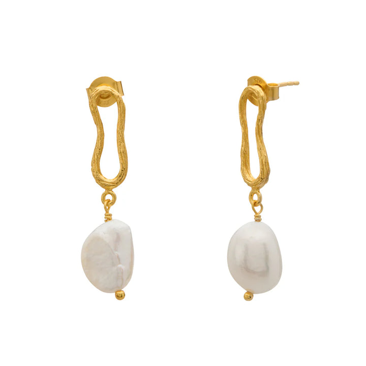 Eterna Baroque Pearl Earrings -Gold
