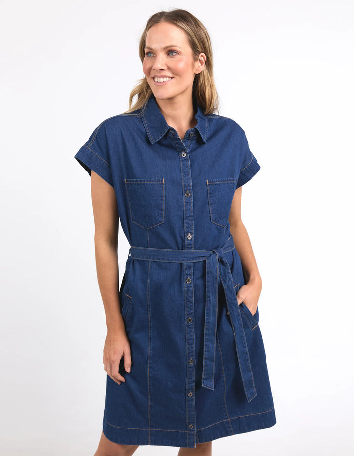 Elm Everleigh Denim Dress - Dark Blue