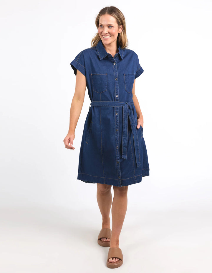Elm Everleigh Denim Dress - Dark Blue