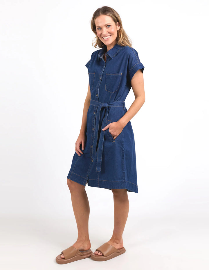 Elm Everleigh Denim Dress - Dark Blue