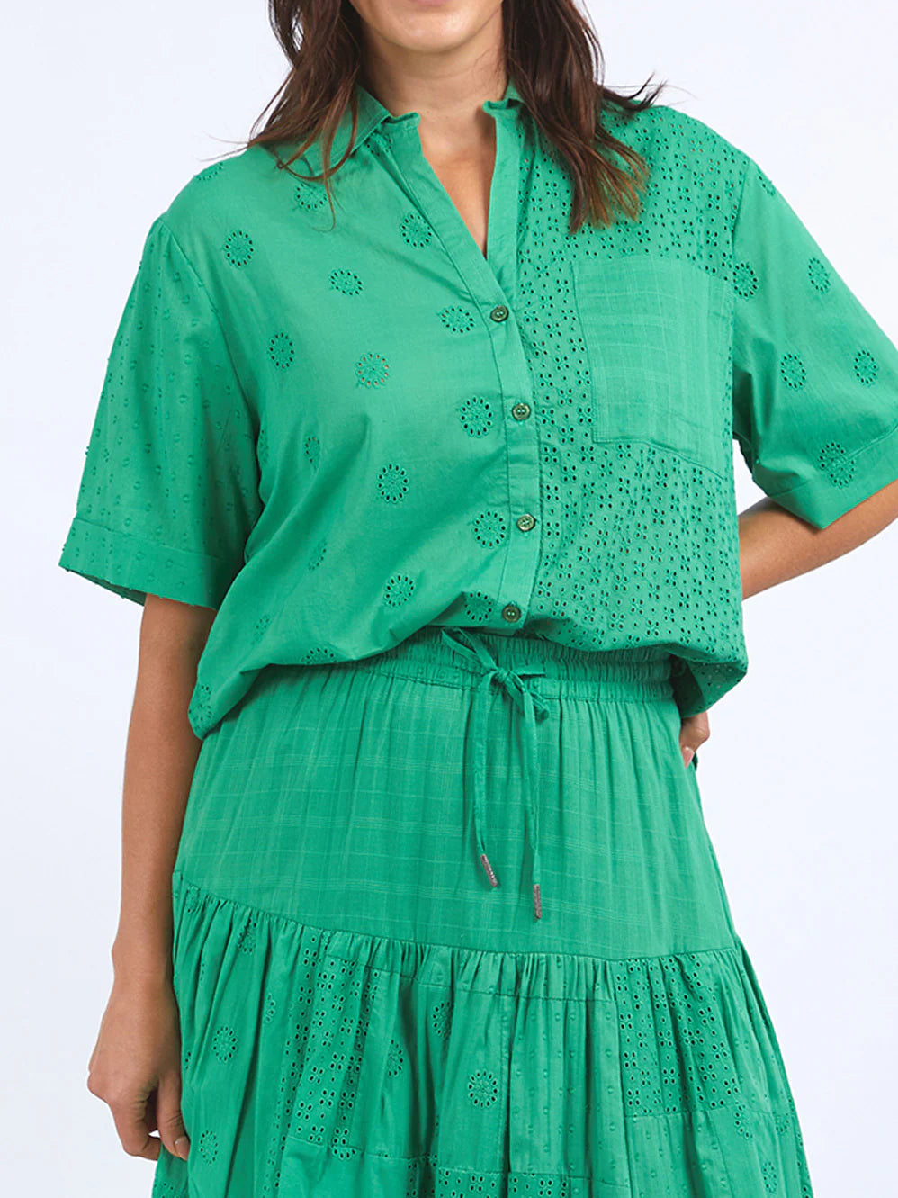 Elm Clementine Shirt - Greenbriar